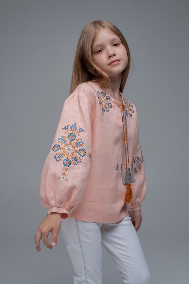 Вышитая блуза для девочки Pink1 UKR-0314412