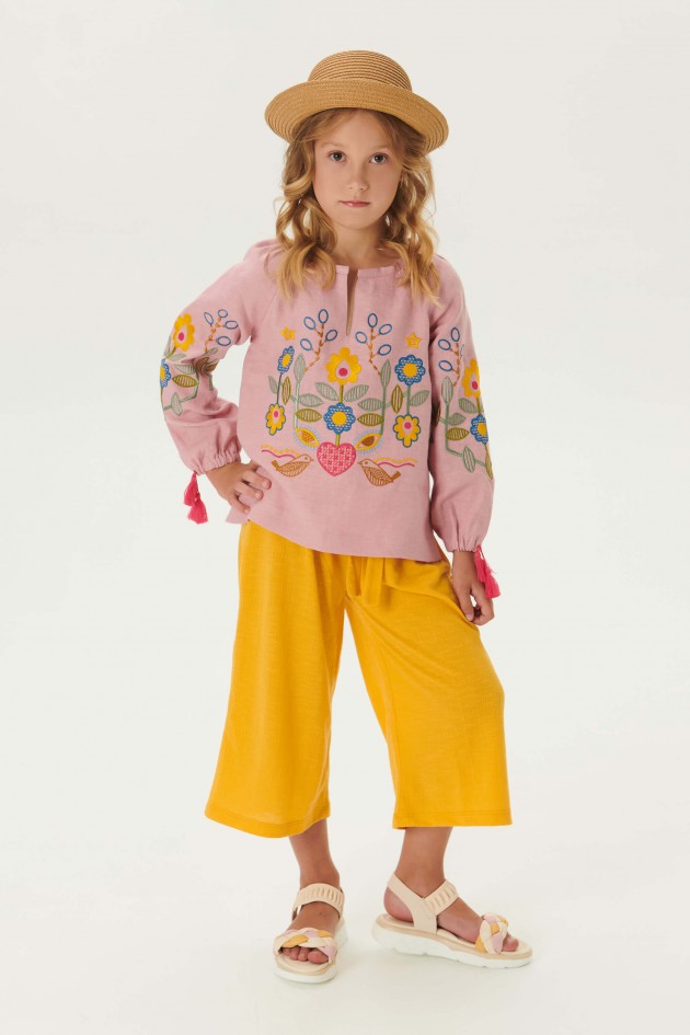 Embroidered shirt for girls Love Ukraine UKR-0229
