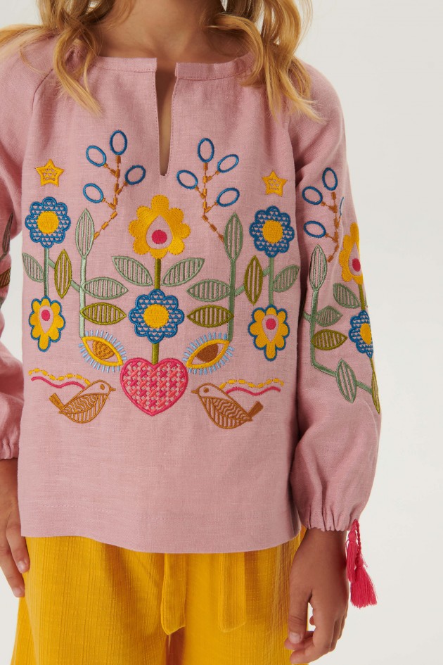Embroidered shirt for girls Love Ukraine UKR-0229