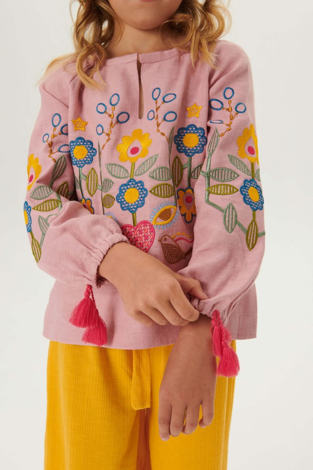 Embroidered shirt for girls Love Ukraine UKR-0229