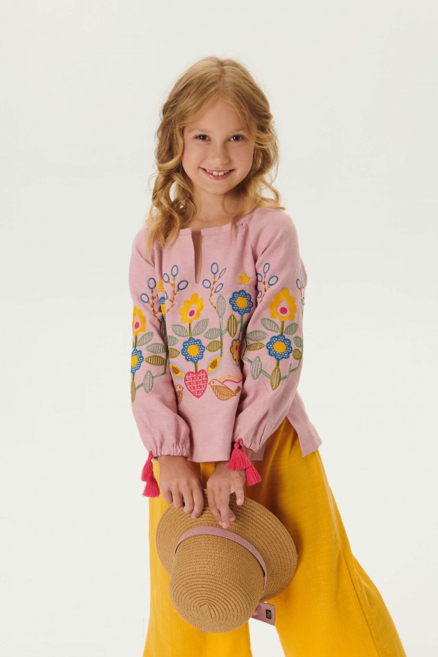 Embroidered shirt for girls Love Ukraine UKR-0229