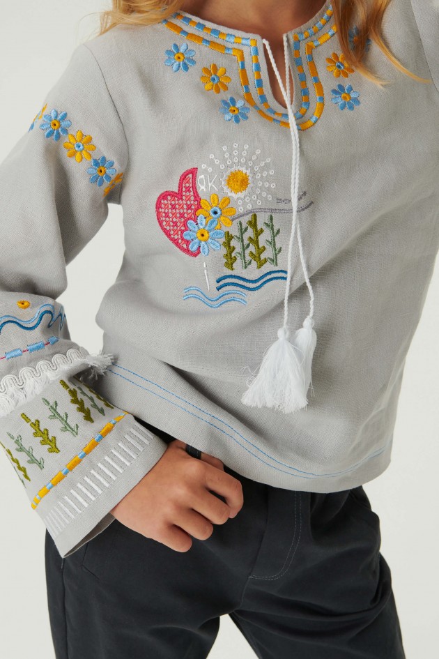 Embroidered shirt for girls Love Ukraine 2 UKR-0230