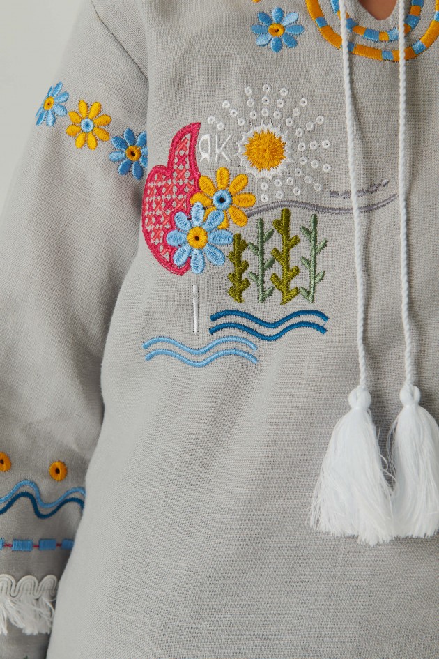 Embroidered shirt for girls Love Ukraine 2 UKR-0230