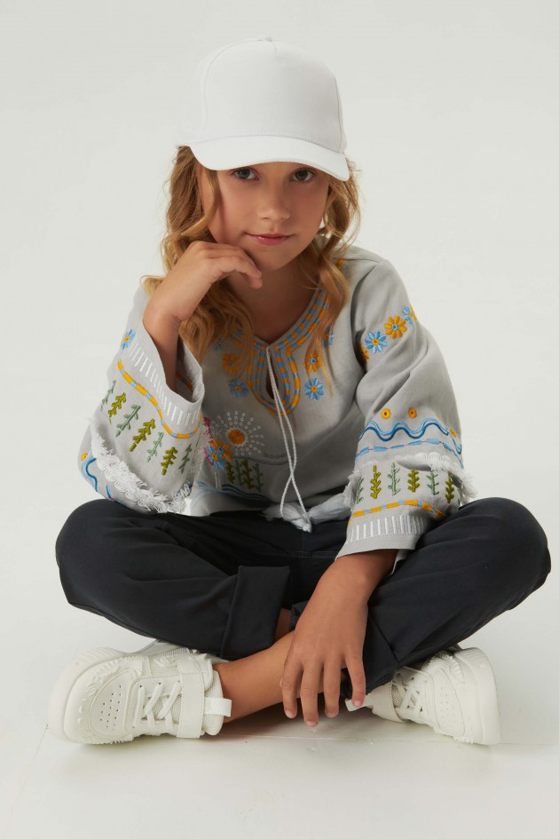 Embroidered shirt for girls Love Ukraine 2 UKR-0230
