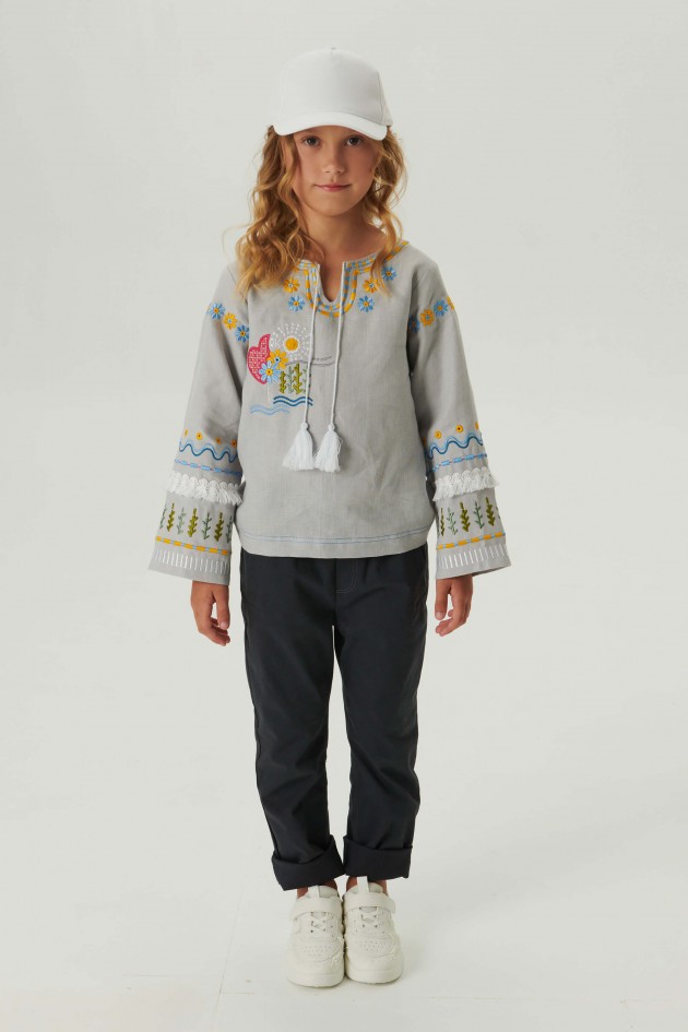 Embroidered shirt for girls Love Ukraine 2 UKR-0230