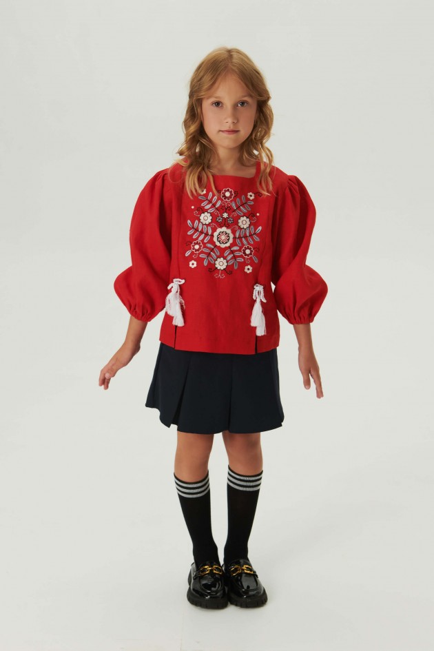 Embroidered blouse for a girl Spring 1 UKR-0235