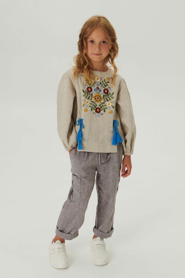 Embroidered blouse for a girl Spring 2 UKR-0236