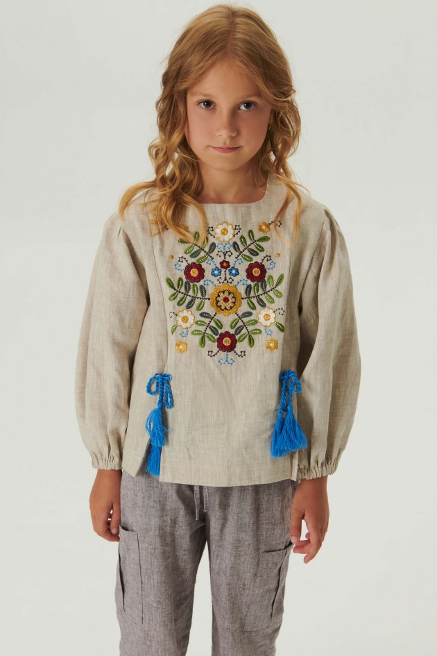 Embroidered blouse for a girl Spring 2 UKR-0236