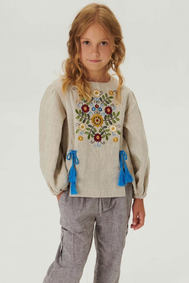 Embroidered blouse for a girl Spring 2 UKR-0236