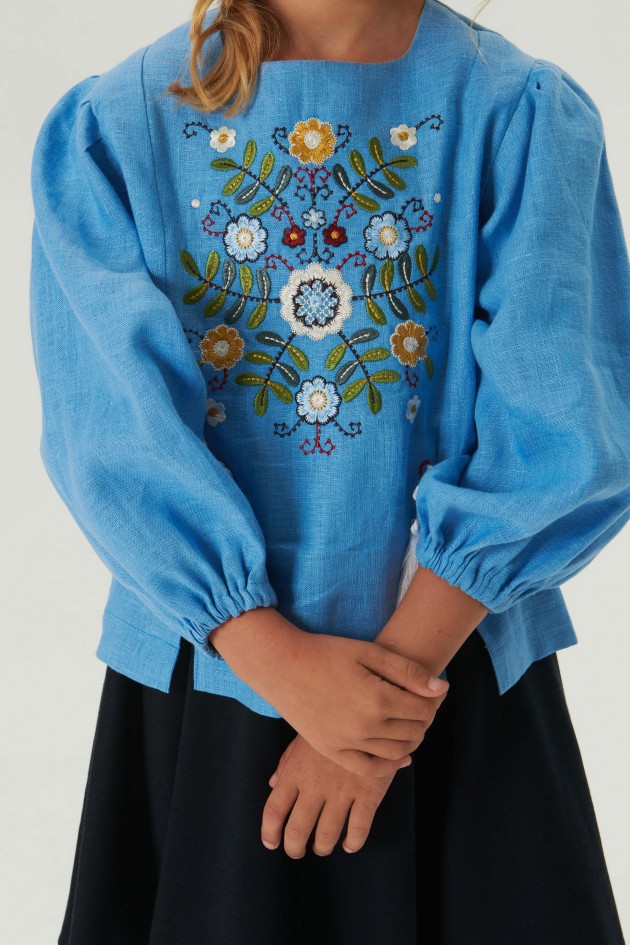 Embroidered blouse for a girl Spring 3 UKR-0237