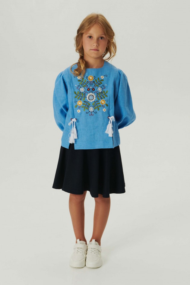 Embroidered blouse for a girl Spring 3 UKR-0237