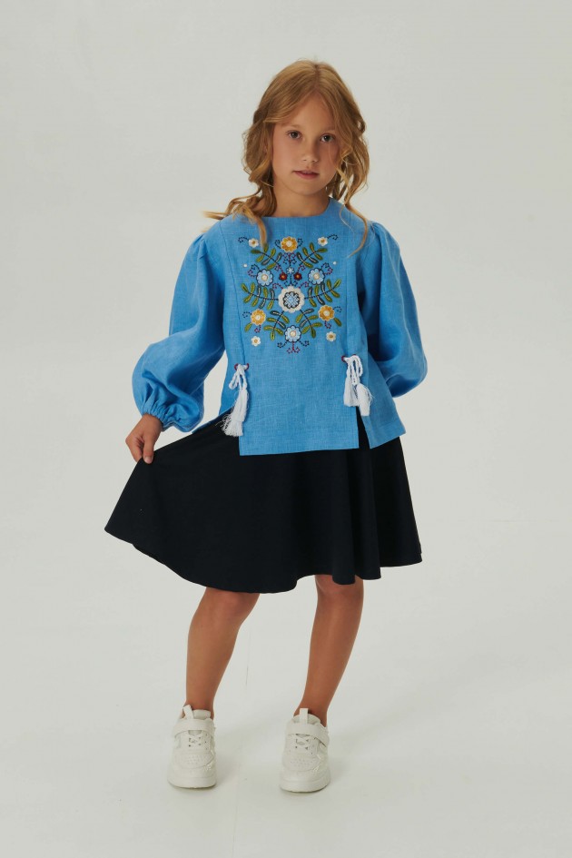 Embroidered blouse for a girl Spring 3 UKR-0237
