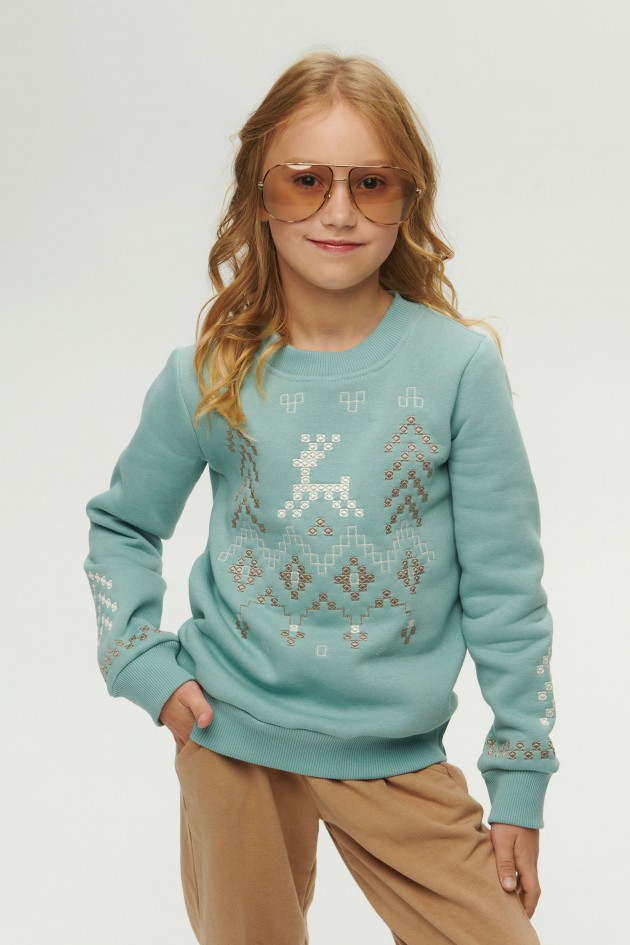 Christmas blue sweatshirt for a girl December UKRD-6649