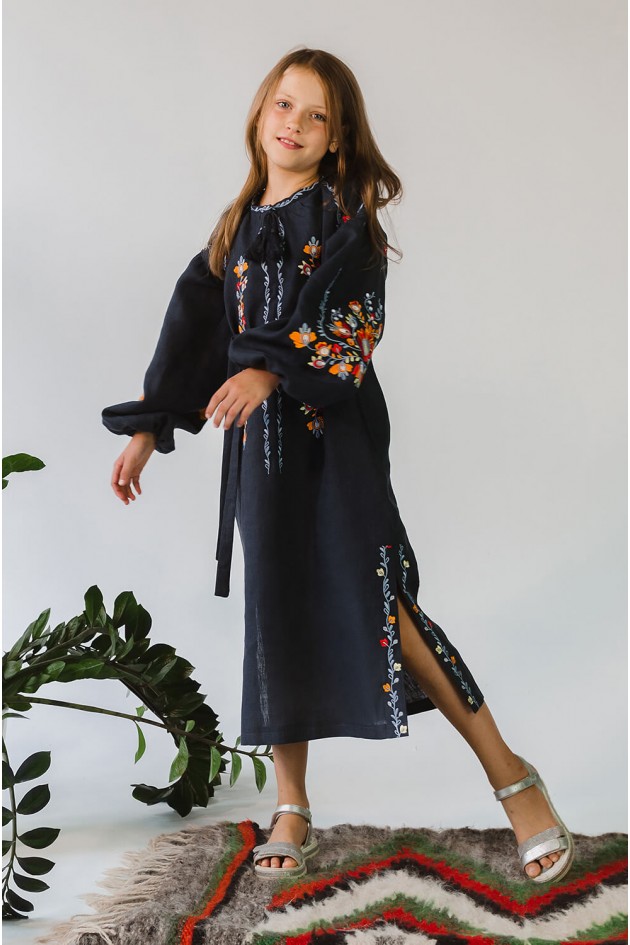 Embroidered dress for Gray Girls UKR-0224