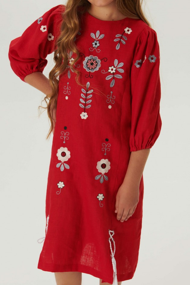 Embroidered dress for a girl Spring 2 UKR-0233
