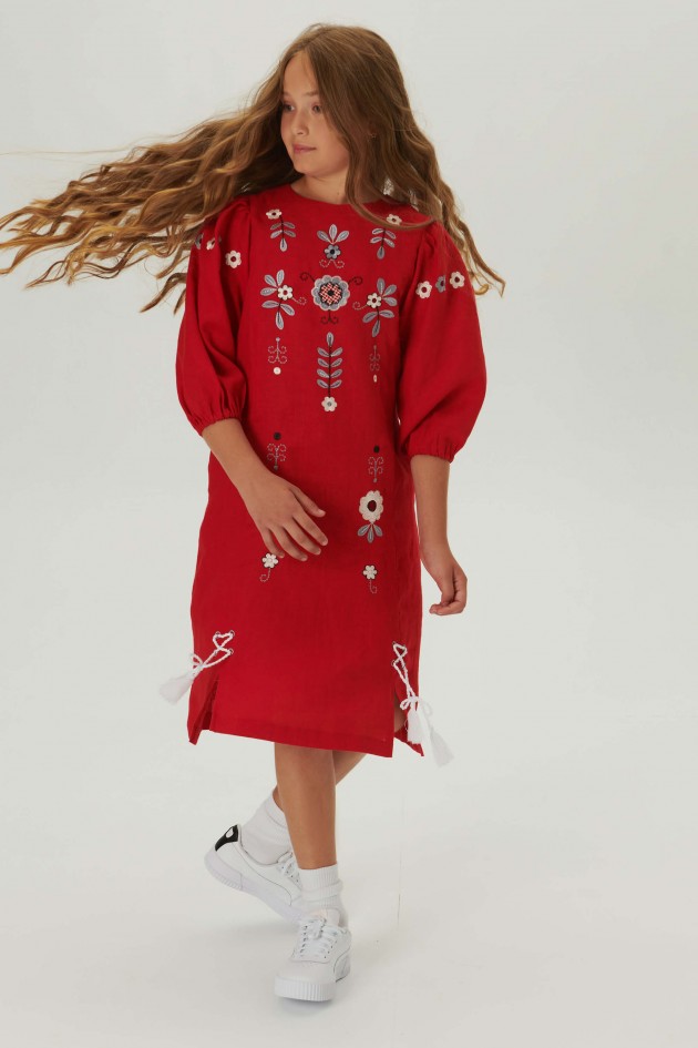 Embroidered dress for a girl Spring 2 UKR-0233