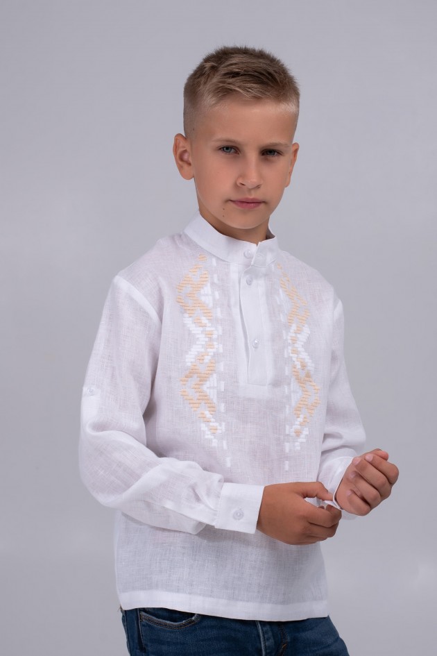 Дитяча вишиванка для хлопчика white UKR-0146