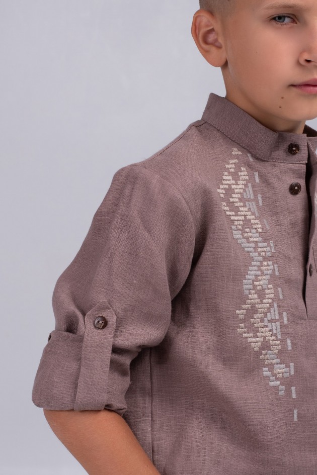 Children's embroidery for a boy coffee UKR-0147