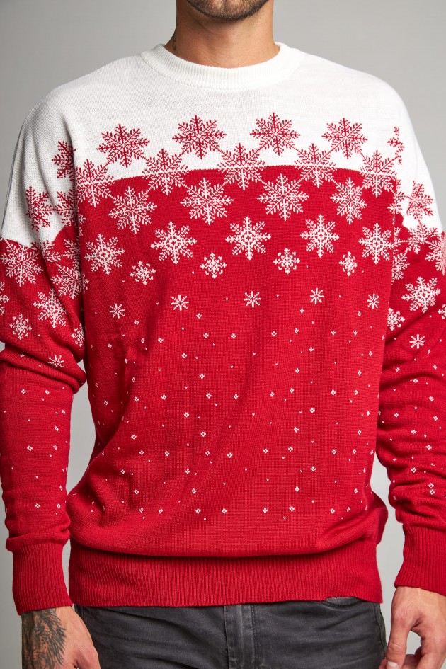 New Year's knitted sweater with stars