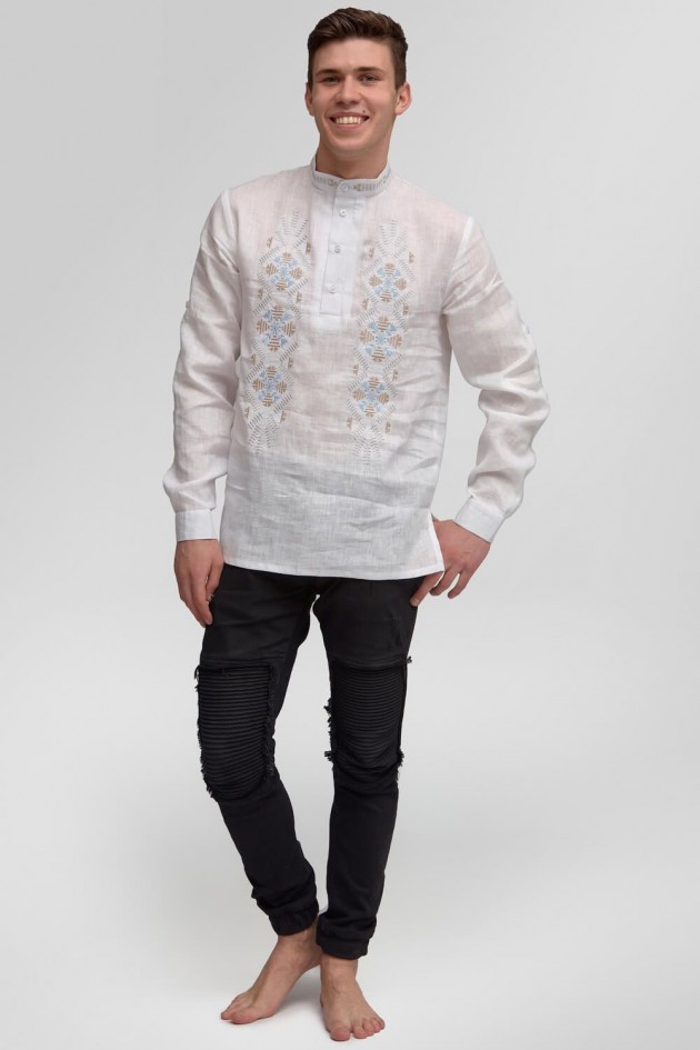 Чоловіча вишита сорочка вишиванка White 6 UKR-1178
