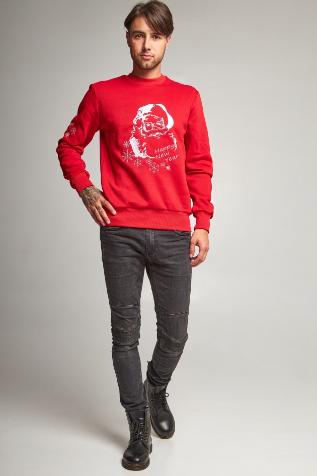 New Year's men's sweatshirt with Santa Claus