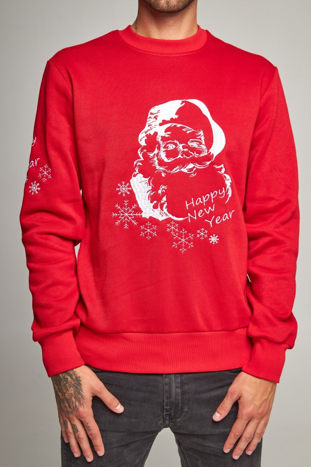 New Year's men's sweatshirt with Santa Claus UKRS-9938