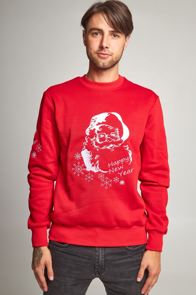 New Year's men's sweatshirt with Santa Claus