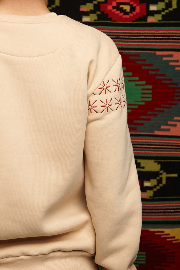 Men's Beige Christmas Sweatshirt UKRS-9969