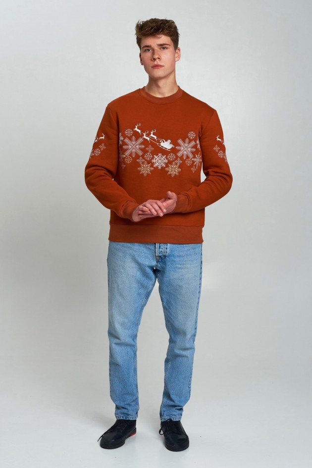 New Year's sweaters for two with Santa Claus