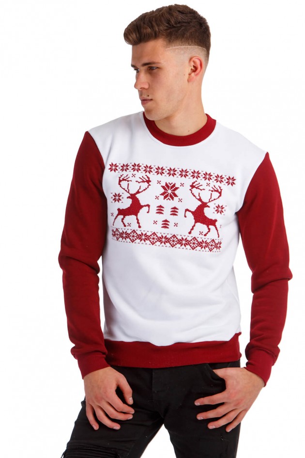Christmas male sweatshirt with deer