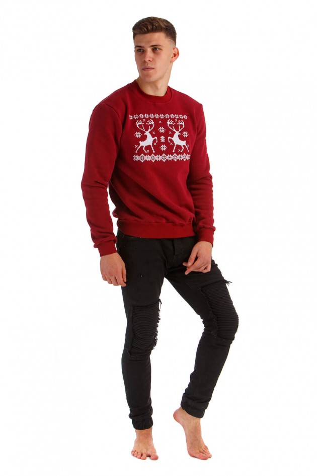 Christmas male sweatshirt with deer