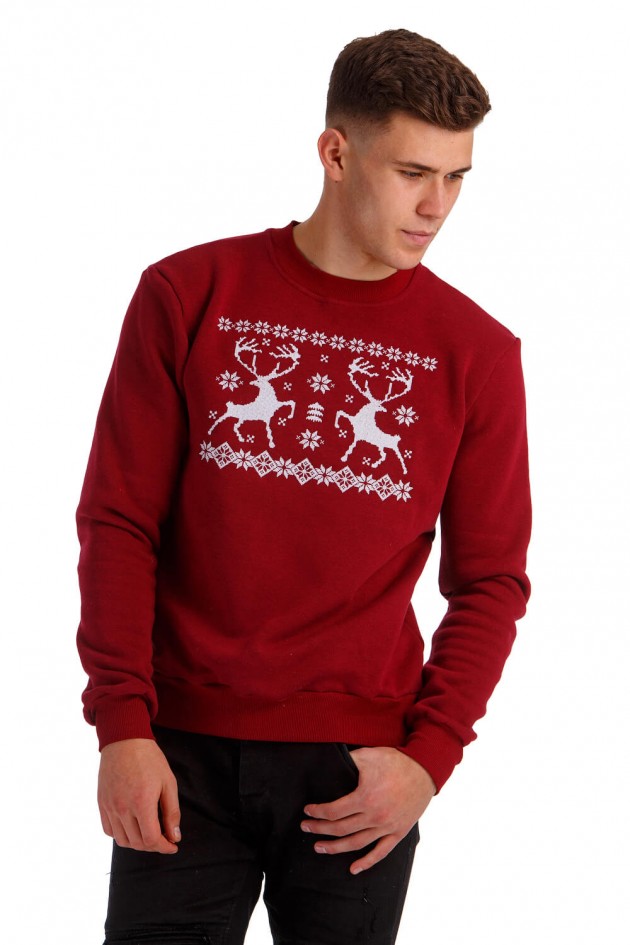 Christmas male sweatshirt with deer UKRS-9902