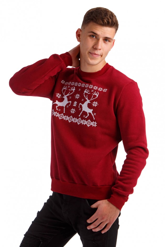 Christmas male sweatshirt with deer