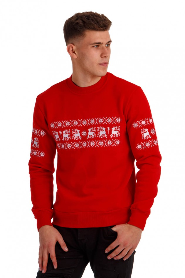 Christmas male sweatshirt with deer