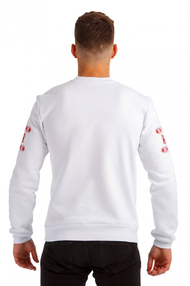 White Christmas male sweatshirt with deer