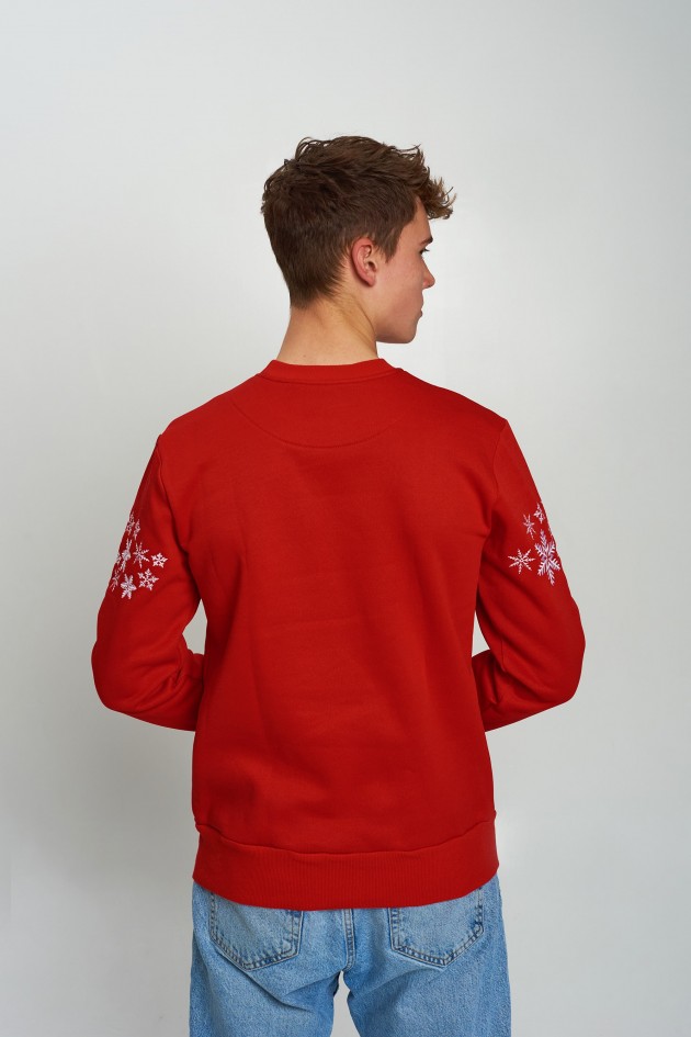New Year's men's sweatshirt with deer UKRS-9953