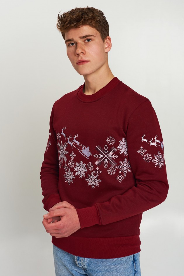 Male New Year's sweatshirt with Santa Claus