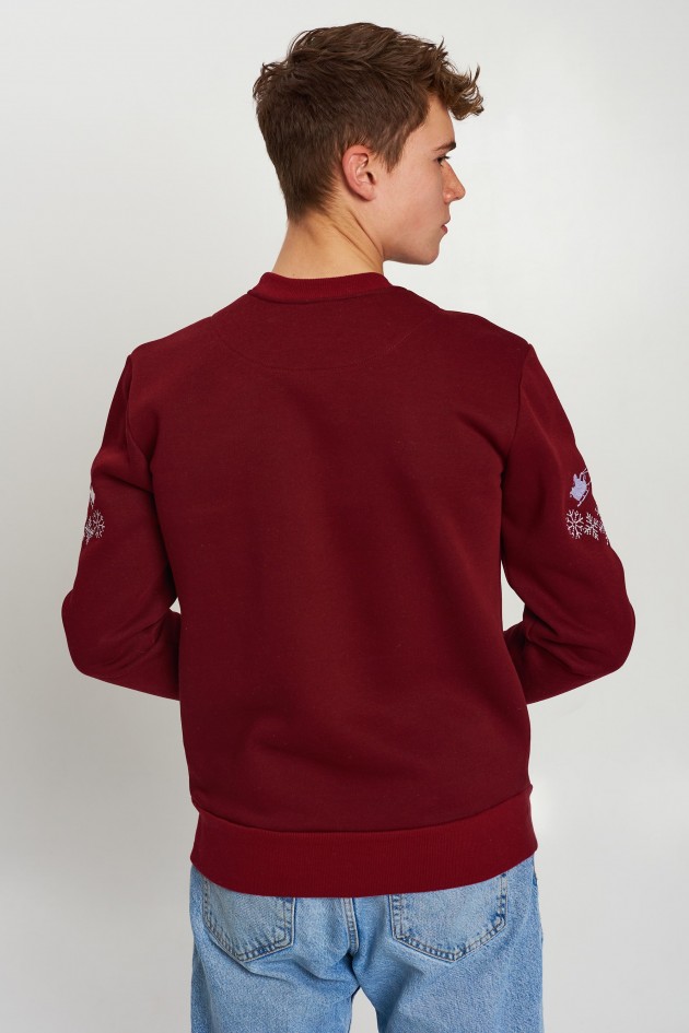 Male New Year's sweatshirt with Santa Claus UKRS-9965
