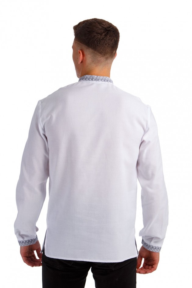 Stylish men's shirt snowy white color UKR-3391