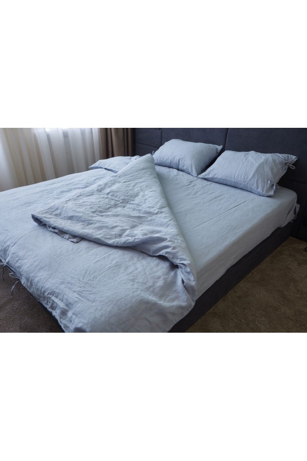Bed linen of flax flax in the color of the morning haze POST-10006