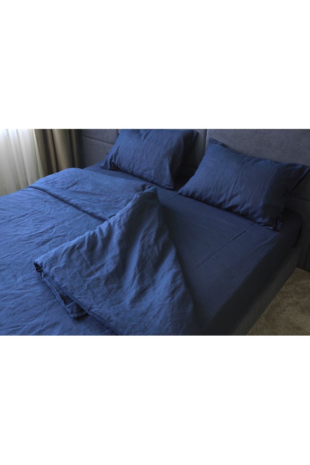 Deep blue linen