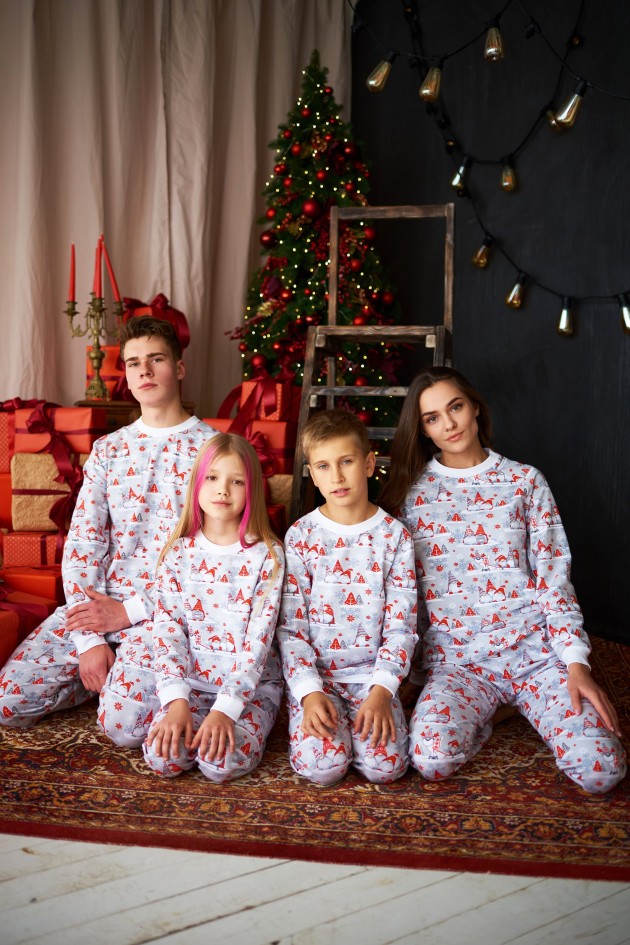 Family pajamas with gnomes