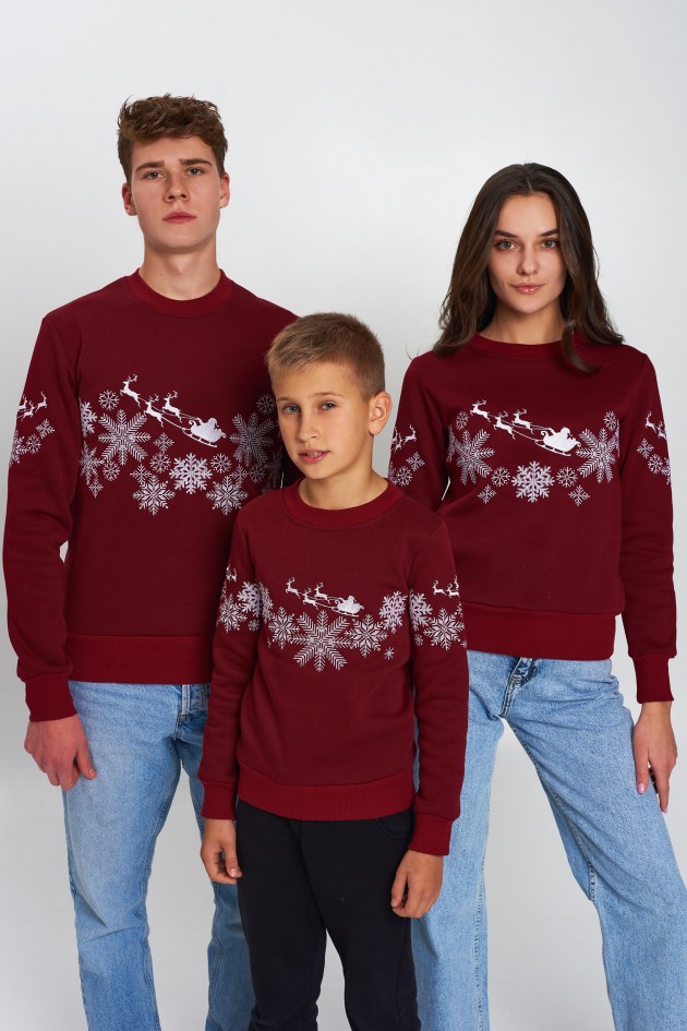 Family Christmas sweatshirts with Santa Claus