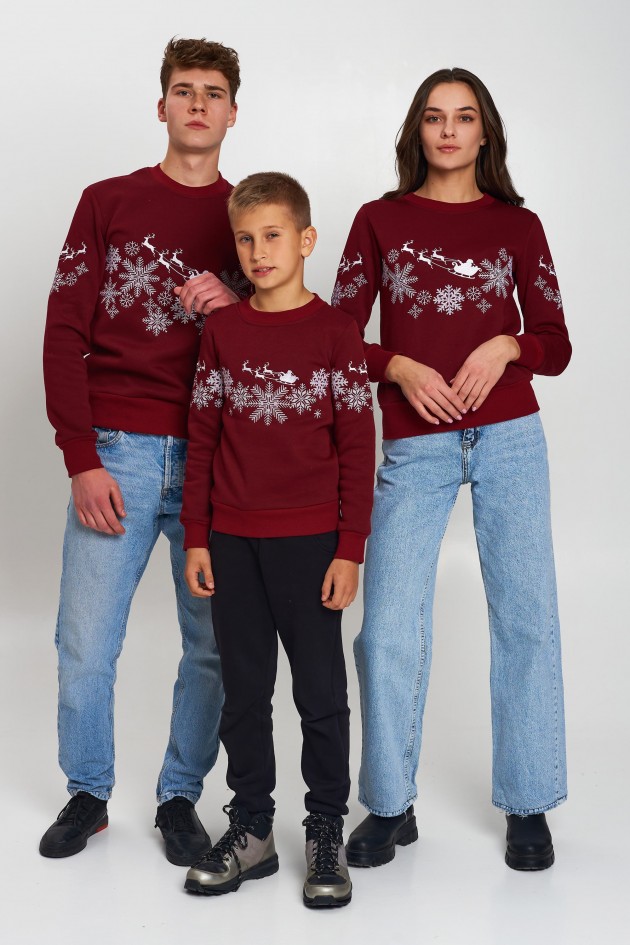 Family Christmas sweatshirts with Santa Claus