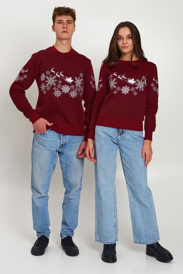 Family Christmas sweatshirts with Santa Claus