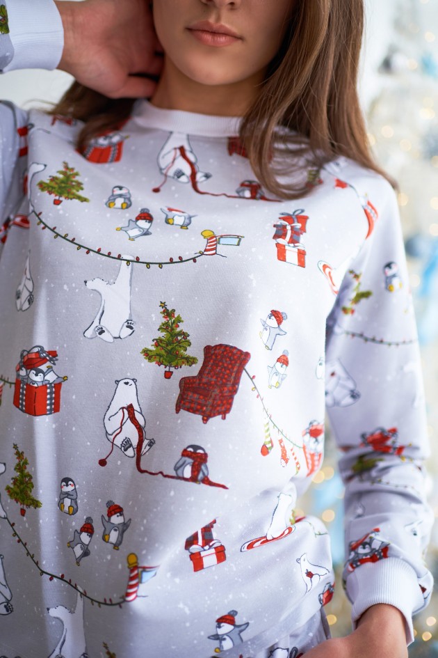 Women's warm Christmas pajamas