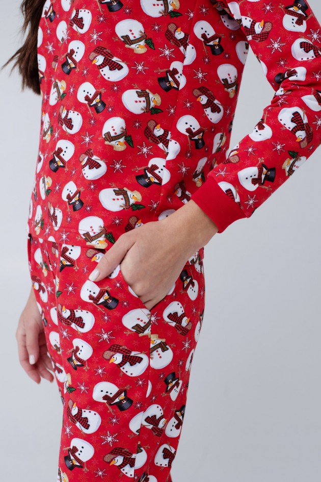 Women's New Year's warm pajamas Snowman