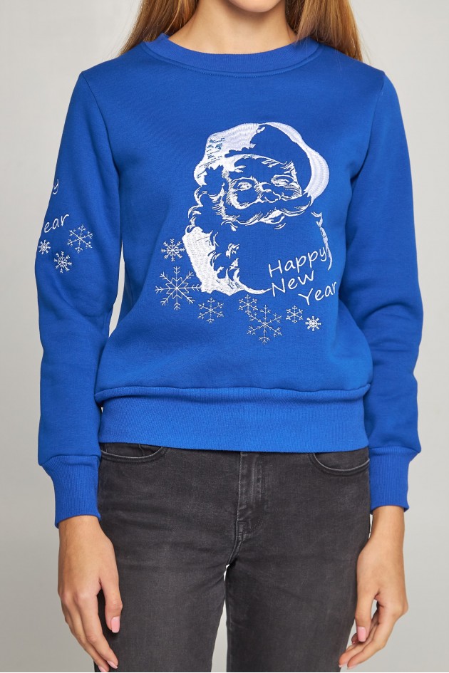 New Year's female embroidered sweatshirt Santa Claus UKRS-8841