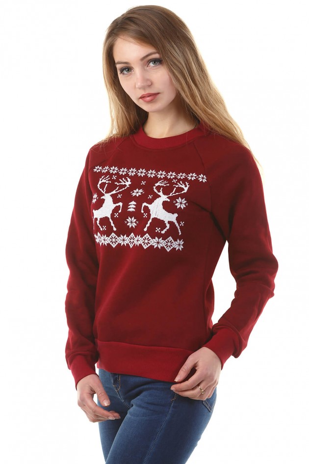 Women's Christmas sweatshirt with deer UKRS-8802