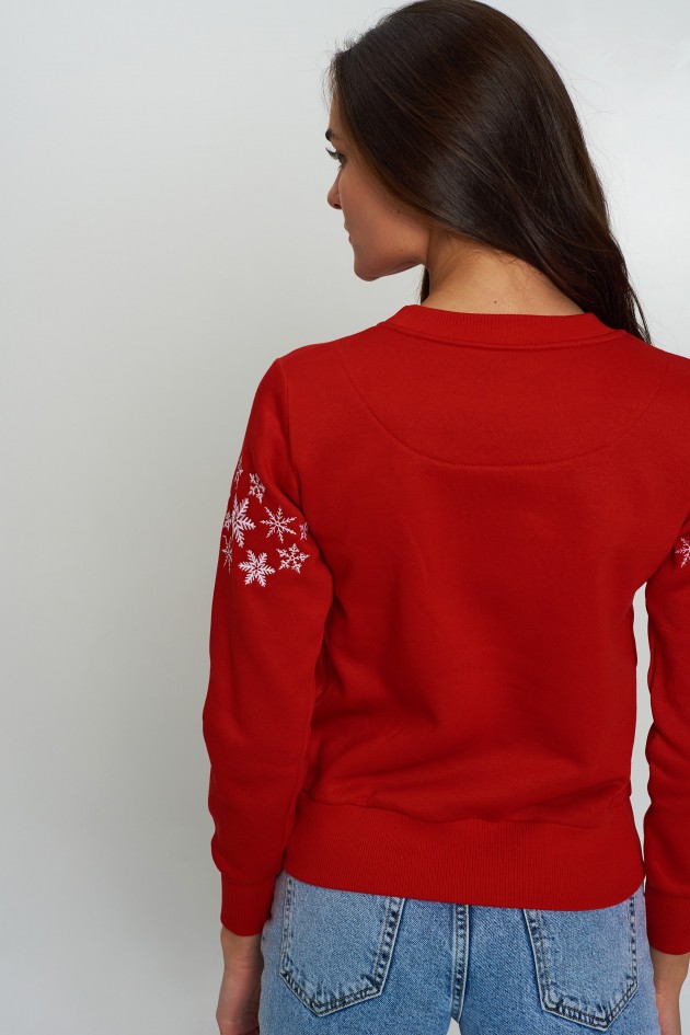New Year's Women's sweatshirt Red deer UKRS-8854